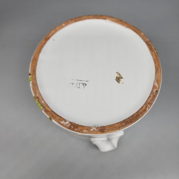 Handmade Crock ITALY Clay Pottery Stoneware Applied Handles Hand Painted EUC - Picture 6 of 8